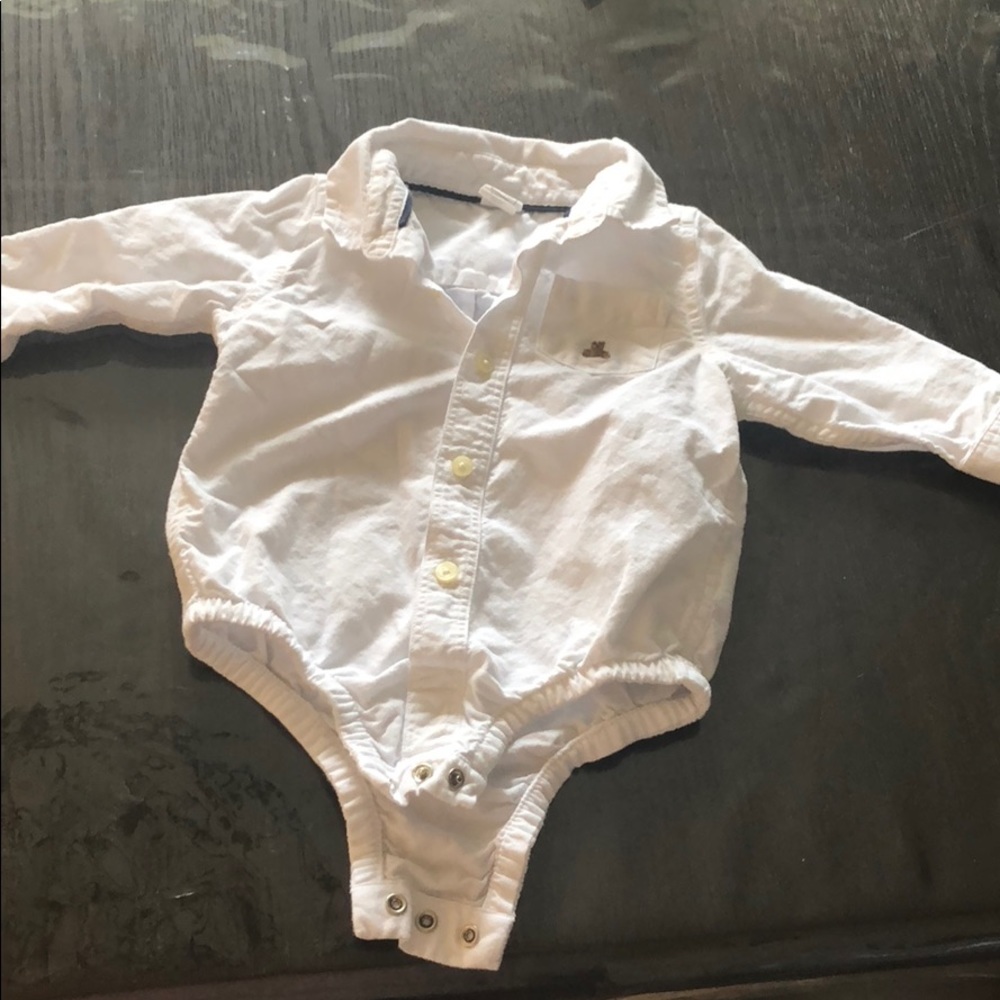 Baby gap boys button down white top 6-12 months